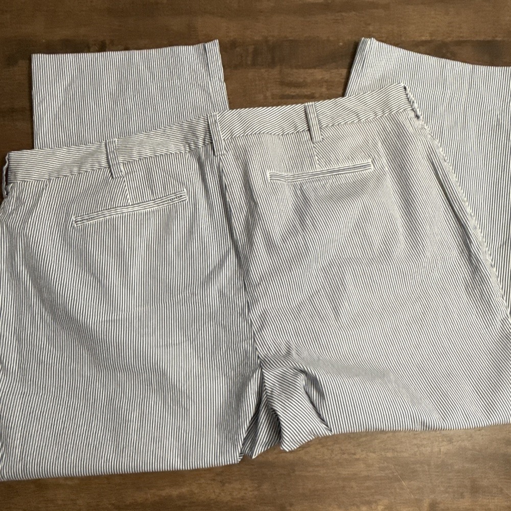 Lands' Lands End Striped Pants Size 18W Fit 2 Trouser Capris Fisherman Nautical - Picture 11 of 12